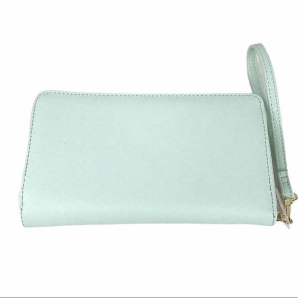Betsey Johnson Zip Around Wallet with Heart Light Blue - Picture 2 of 8